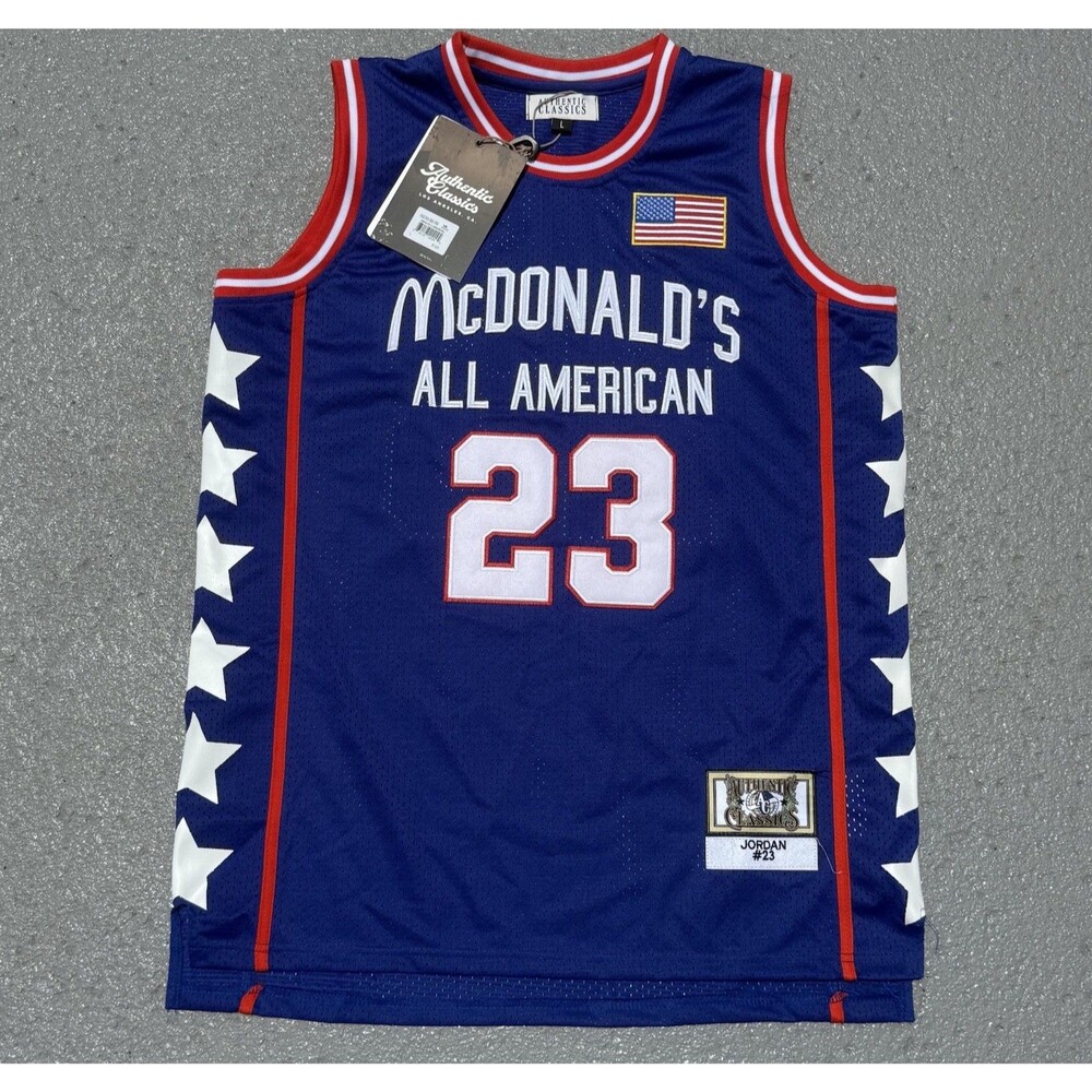 Men’s McDonald's All American Michael Jordan Jersey Headgear Classics Blue Large